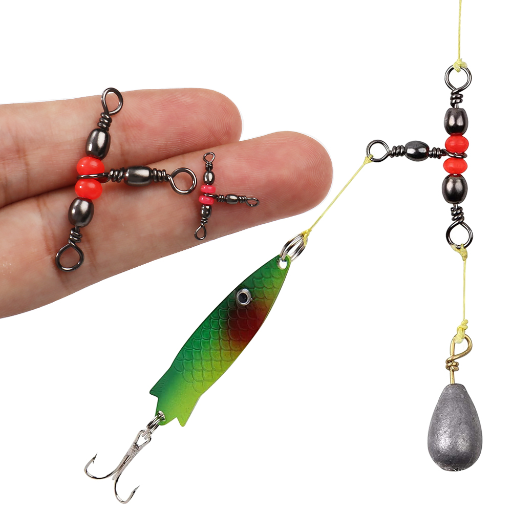 Saltwater Line - Conector de Pesca Giratório Triplo T-Swivel